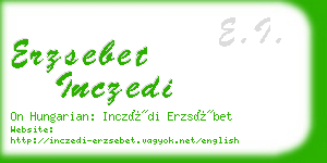 erzsebet inczedi business card